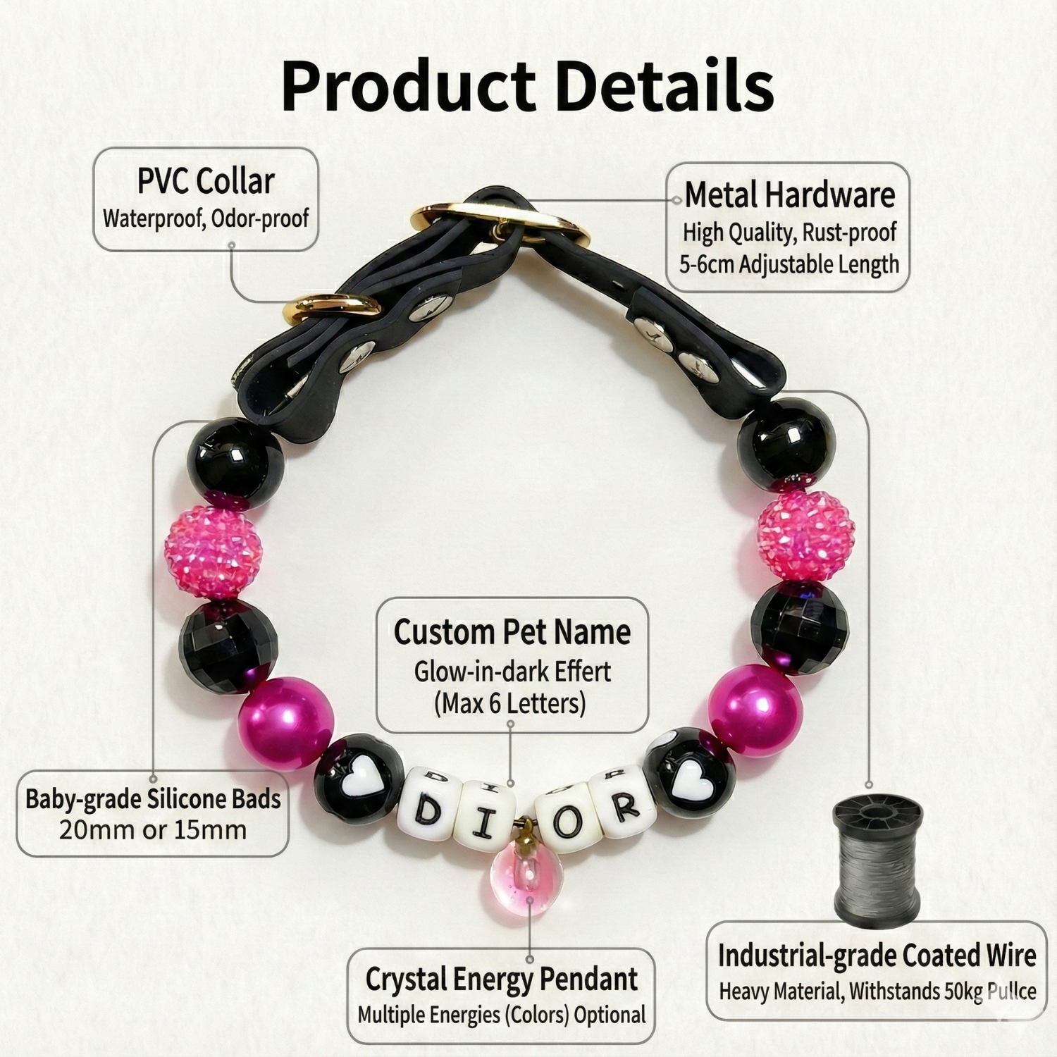 💗 Heartbeat Nior · Earth Personalized Name Collar.