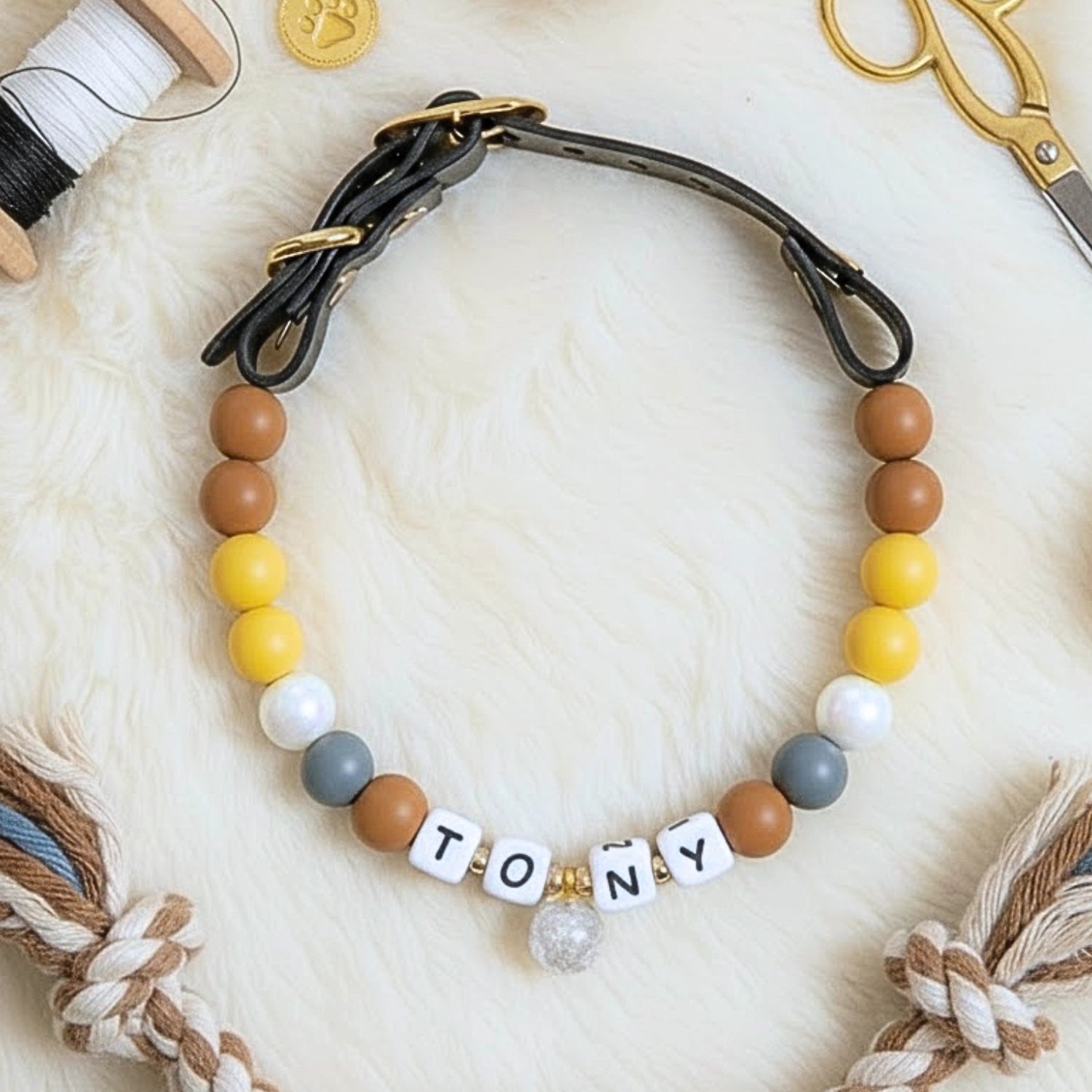 🟤 Earth Tone| Handmade Pet Collars | Custom & Safe Pet Accessories.