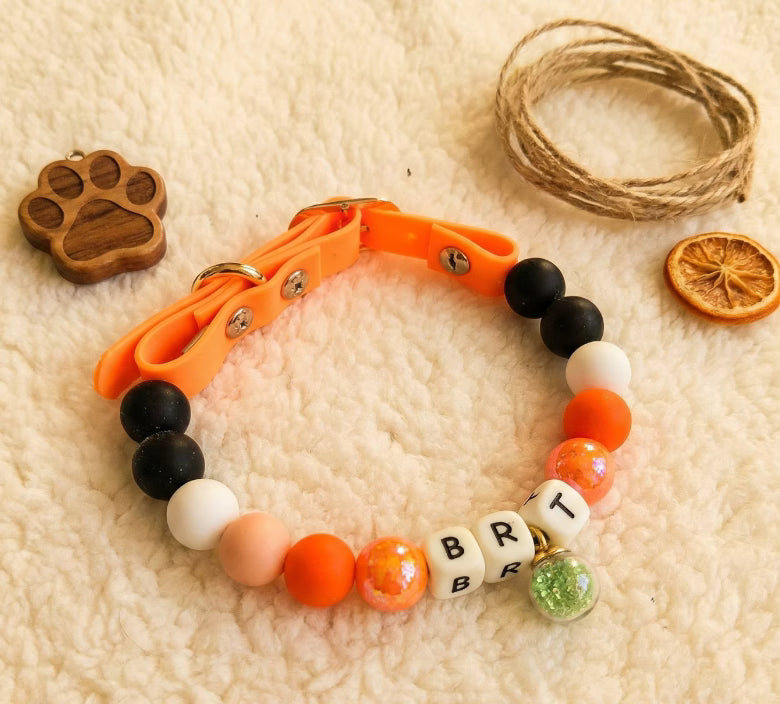 🧡 Sunny Sprint | Orange Personalized Name Collar.