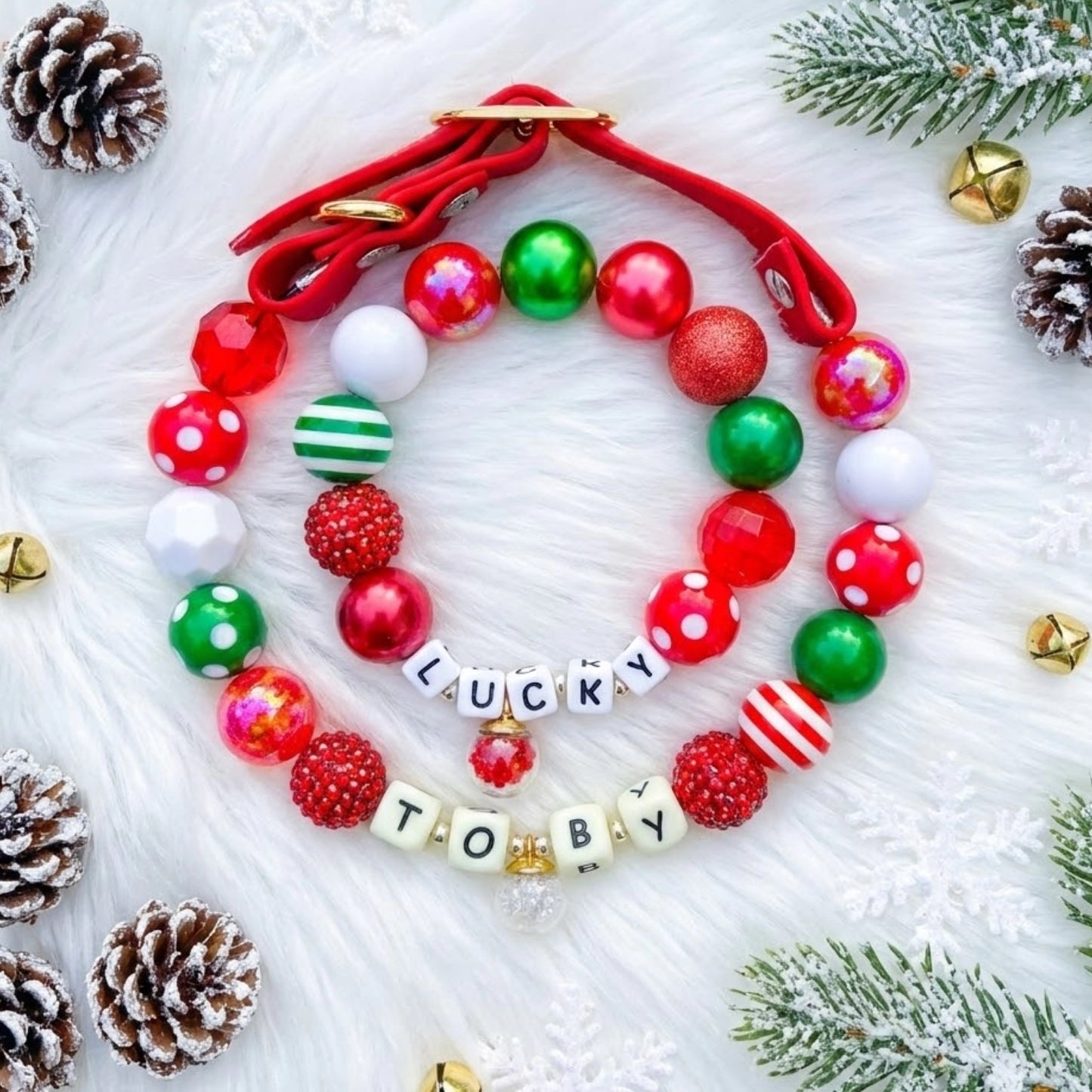 🎄 Jolly Bells · Christmas Personalized Name Collar.