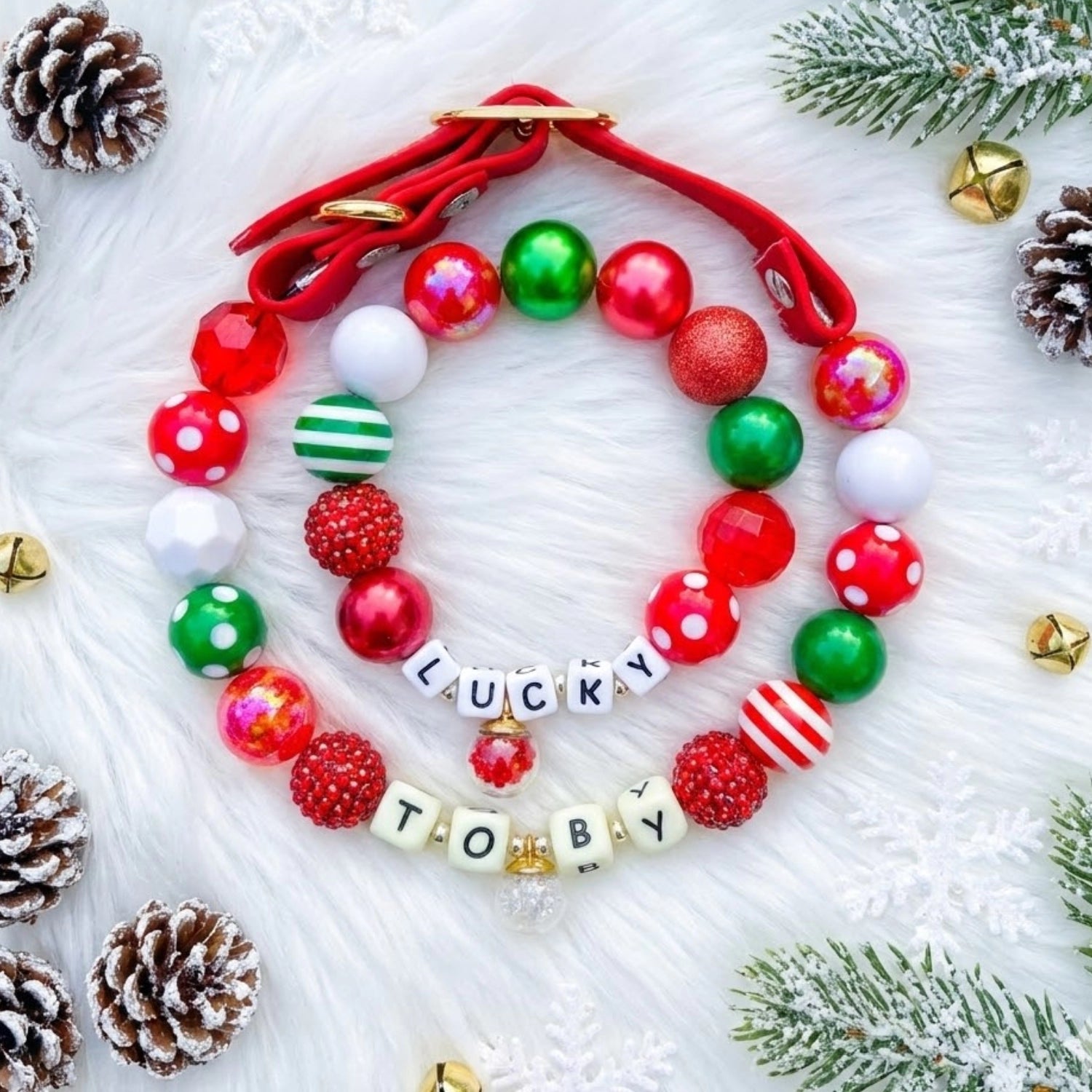 🎄 Jolly Bells · Christmas Personalized Name Collar.