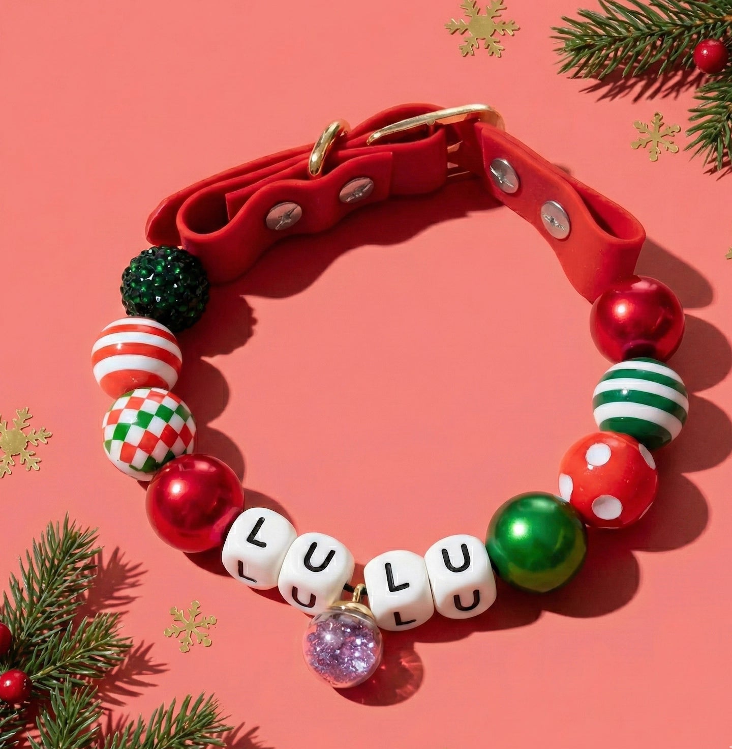🎄 Jolly Bells · Christmas Personalized Name Collar.