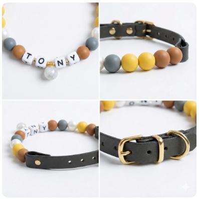 🟤 Earth Tone| Handmade Pet Collars | Custom & Safe Pet Accessories.