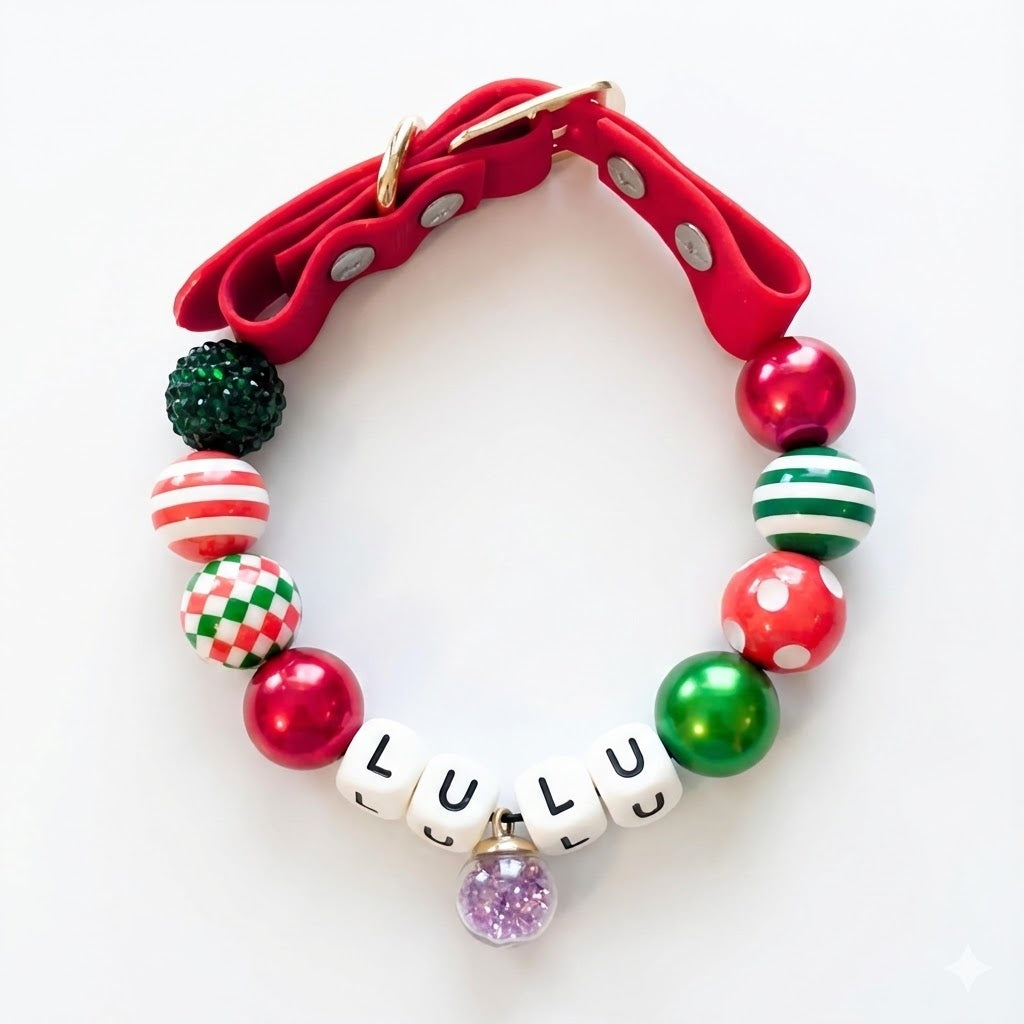 🎄 Jolly Bells · Christmas Personalized Name Collar.