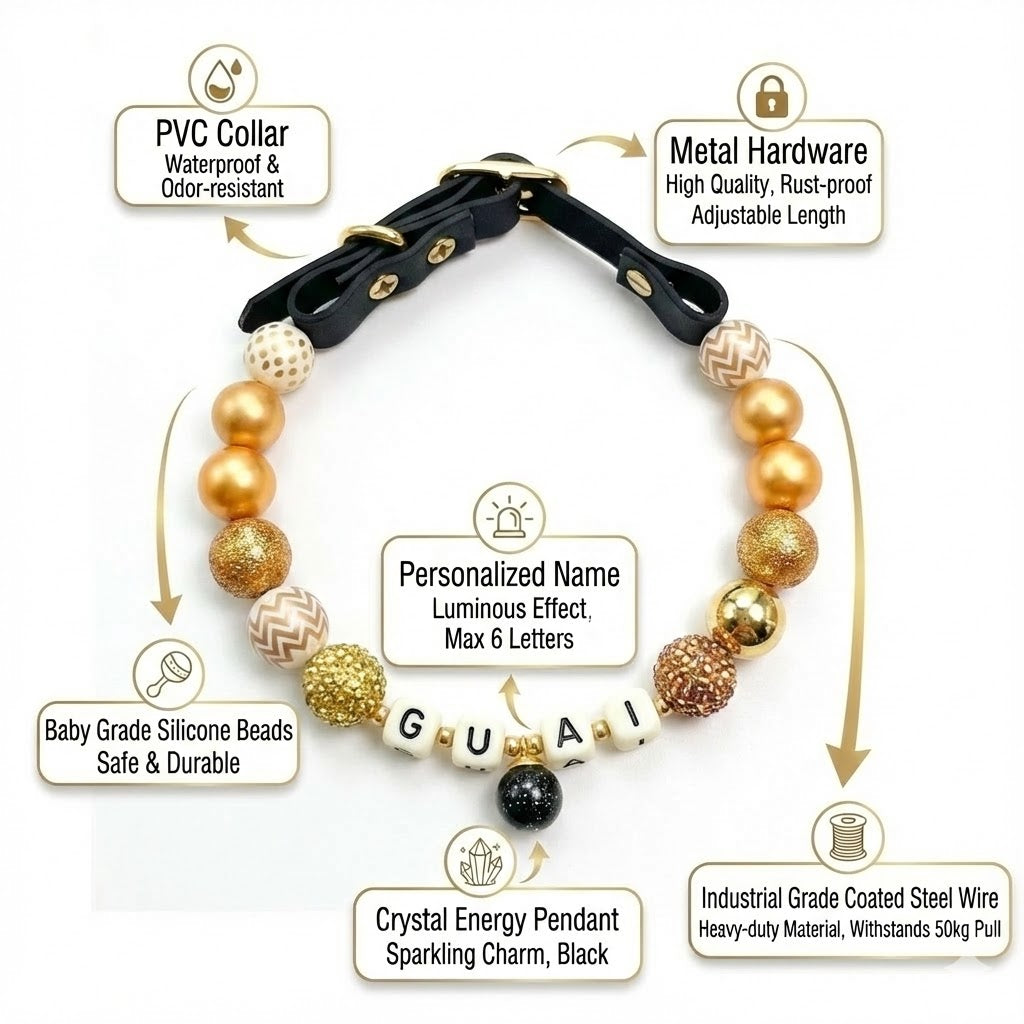 🖤 Noir Gold | Handmade Pet Collars | Custom & Safe Pet Accessories.