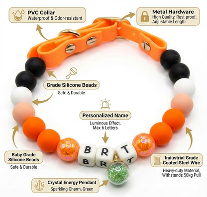 🧡 Sunny Sprint | Orange Personalized Name Collar.